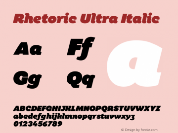 Rhetoric Ultra Italic Version 1.000图片样张