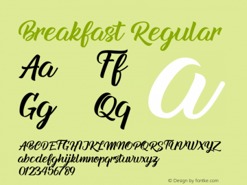 Breakfast Version 1.005;Fontself Maker 3.4.0 Font Sample