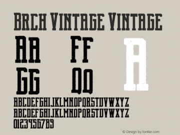 Brch Vintage Version 1.000 Font Sample