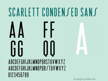 Scarlett Condensed Sans  Font Sample