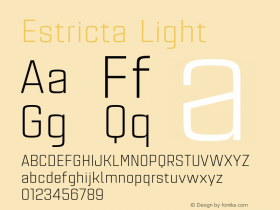 Estricta-Light Version 1.0 Font Sample