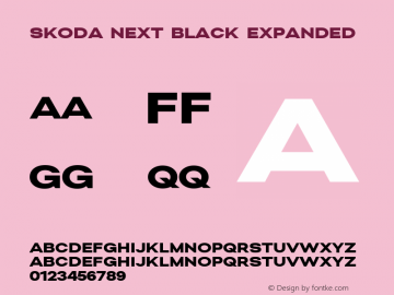 SKODA Next Black Expanded Version 1.3 Font Sample