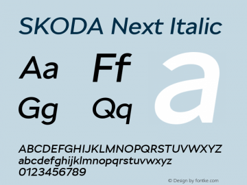 SKODA Next Italic Version 1.3图片样张