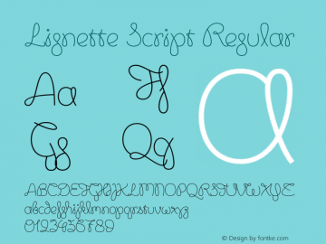 LignetteScript Version 1.000 Font Sample