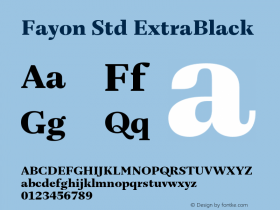 FayonStd-ExtraBlack Version 2.000;PS 001.001;hotconv 1.0.50;makeotf.lib2.0.16970 Font Sample