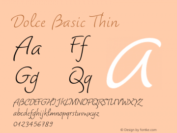 Dolce Basic Thin Version 2.3 2009 Font Sample