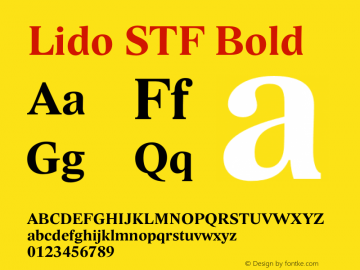 LidoSTF-Bold Version 1.000 2005 initial release Font Sample