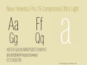 Neue Helvetica Pro 29 Cm Ult Lt Version 1.000 Font Sample