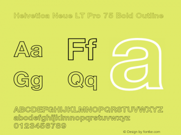 HelveticaNeueLTPro-BdOu Version 1.500;PS 001.005;hotconv 1.0.38 Font Sample