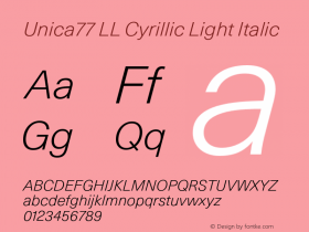 Unica77 LL Cyr Light Italic Version 3.000; build 0004 | wf-rip DC20190930 Font Sample