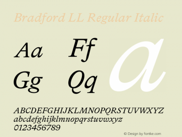 BradfordLL-Italic Version 3.000 | wf-rip DC20191010图片样张