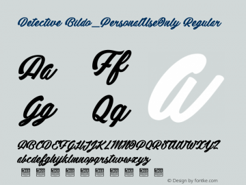 Detective Bildo_PersonalUseOnly Version 1.000 2019 initial release Font Sample