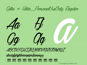 Gillie & Hilda_PersonalUseOnly Version 1.000 2019 initial release Font Sample