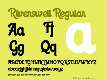 Riverswell Version 1.00;January 1, 2020;FontCreator 12.0.0.2525 64-bit Font Sample