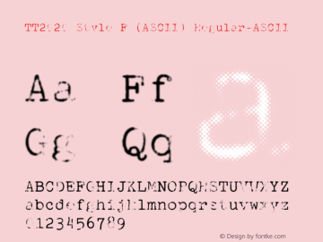 TT2020 Style F (ASCII) Version 001 Font Sample