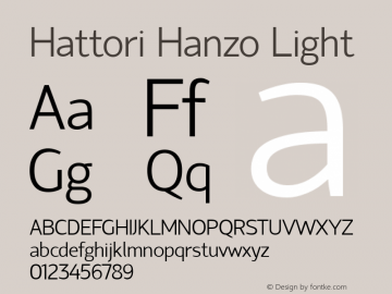Hattori Hanzo Light Version 1.000 Font Sample
