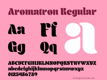 Aromatron-Regular Version 1.2 Font Sample