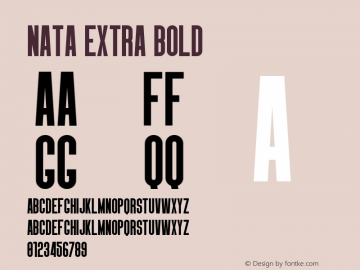 Nata-ExtraBold Version 1.000 Font Sample