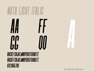 Nata-LightItalic Version 1.000图片样张