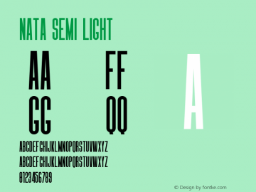 Nata-SemiLight Version 1.000 Font Sample