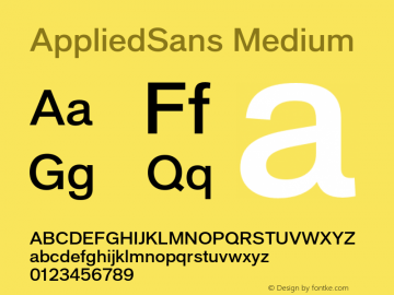 AppliedSans-Medium Version 1.00 Font Sample