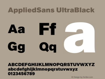 AppliedSans-UltraBlack Version 1.00 Font Sample