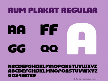 RumPlakat-Regular 1.010; ttfautohint (v1.4.1) Font Sample