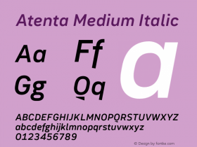 Atenta-MediumItalic 001.000 Font Sample