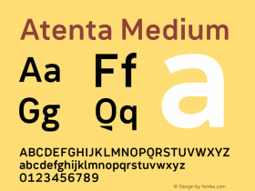 Atenta-Medium 001.000 Font Sample