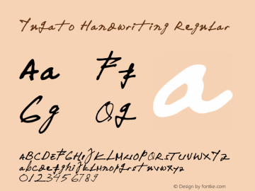 Yuqato Handwriting Version 1.002;Fontself Maker 3.4.0图片样张