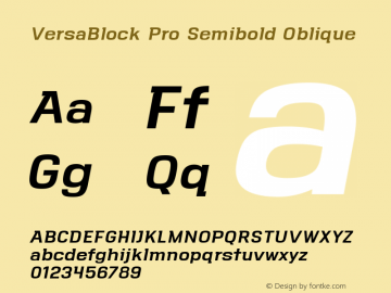 VersaBlock Pro Semibold Oblique Version 1.000图片样张