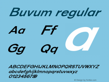 Buvum regular 0.1.0 Font Sample