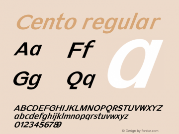 Cento regular 0.1.0 Font Sample