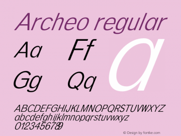 Archeo regular 0.1.0 Font Sample