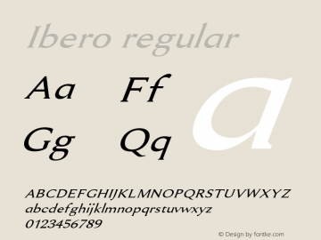 Ibero regular 0.1.0 Font Sample
