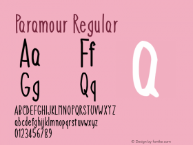 Paramour Version 1.00 January 1, 2020, initial release Font Sample