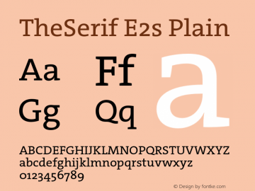 TheSerifE2s-Plain 2.001 Font Sample