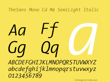 TheSansMono-CdM4SemiLightIt 3.006 Font Sample