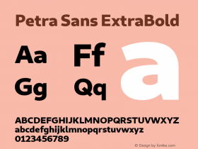 Petra Sans ExtraBold Version 0.101;January 4, 2020;FontCreator 12.0.0.2547 64-bit; ttfautohint (v1.8.3)图片样张