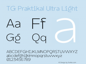 TG Praktikal Ultra Light Version 1.000;hotconv 1.0.109;makeotfexe 2.5.65596图片样张