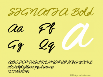 SIGNATIA-Bold Version 1.000 Font Sample