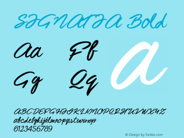 SIGNATIA Bold Version 1.000 Font Sample