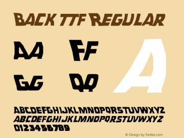 Back ttf Regular Version 3.2; Nov 5, 1955 Font Sample