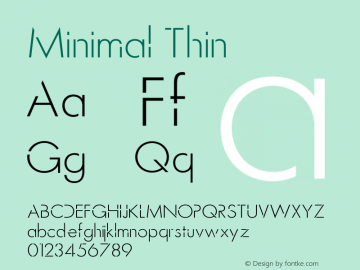 Minimal Thin Version 1.002;Fontself Maker 3.4.0图片样张