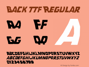 Back ttf Regular Version 3.6; Nov 5, 1955 Font Sample