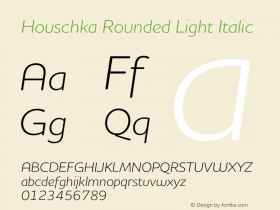 HouschkaRounded-LightItalic 001.000 Font Sample