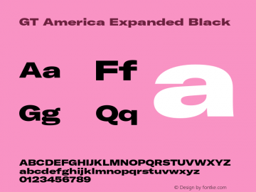 GT America Expanded Black Version 5.001;PS 005.001;hotconv 1.0.88;makeotf.lib2.5.64775图片样张