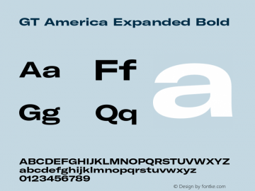 GT America Expanded Bold Version 5.001;PS 005.001;hotconv 1.0.88;makeotf.lib2.5.64775图片样张