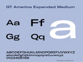 GT America Expanded Medium Version 5.001;PS 005.001;hotconv 1.0.88;makeotf.lib2.5.64775 Font Sample