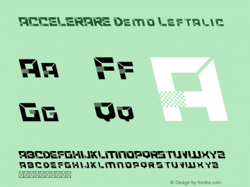ACCELERARE Demo Leftalic Version 1.002;Fontself Maker 3.1.2 Font Sample